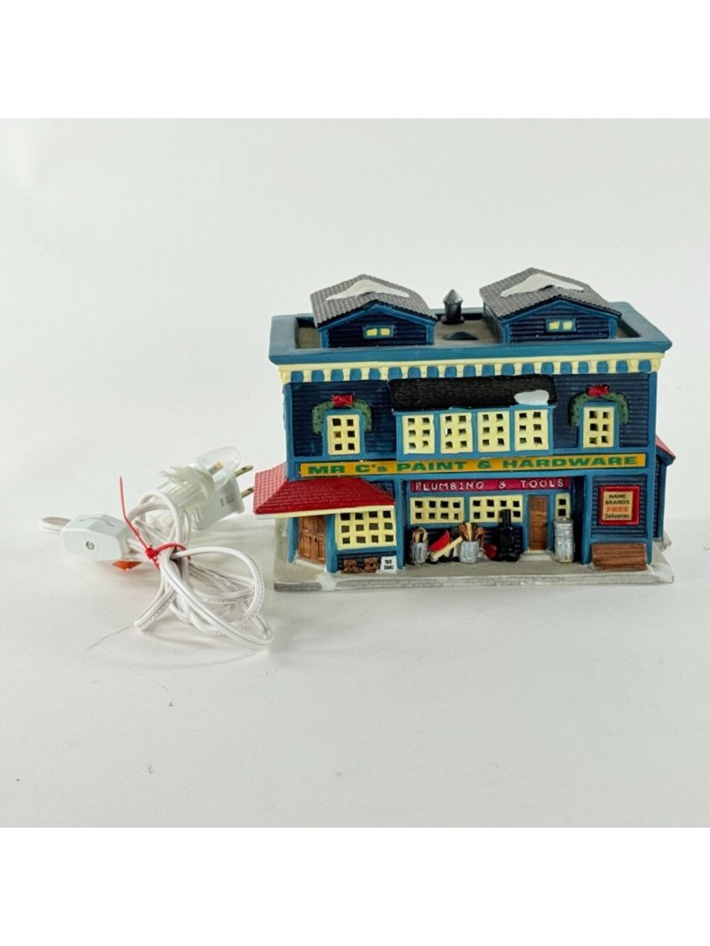 Vintage 1998 Lemax Jukebox Junction Mr C’s Paint & Hardware Store Holiday Decor